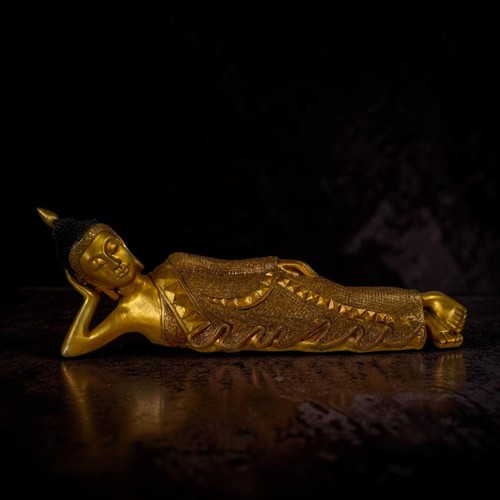 Liegender buddha bronze figur - liegender,