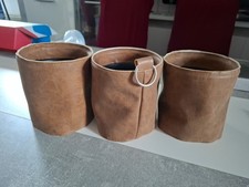 Blumen  Töpfe Aus Leder 3 Stück,  1 Zum Aufhängen