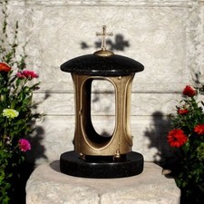 Grablaterne Granit Star galaxy • Grablampe • Handgefertigt & Wetterfest • 27 cm