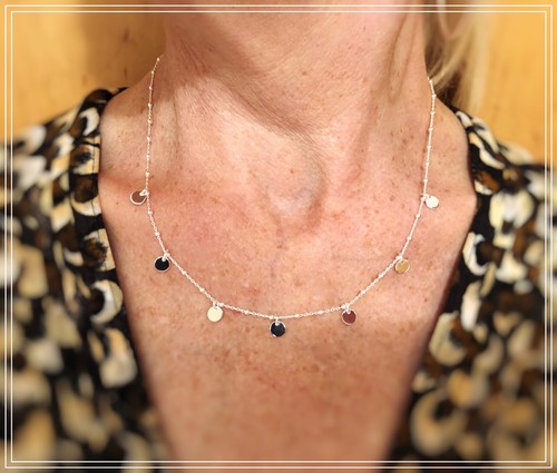 Silberkette collier mit - mit, dots