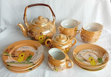 Tee Service Japan 6 Personen handbemalt Geisha Lithopane Asia japanisch