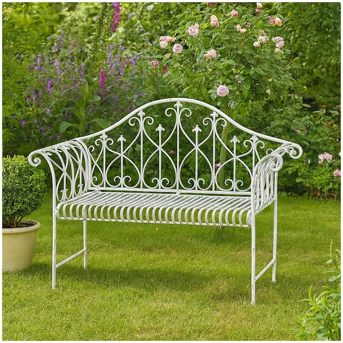Metall gartenbank weiß - gartenbank,