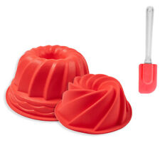 3er Set Silikon Gugelhupf Rot Kuchenform Backform Tortenform Brotform Kuchen