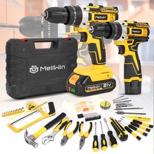 Akku-Schlagbohrschrauber Akkuschrauber 12V 21V Bohrschrauber w/ Akkus Koffer Set