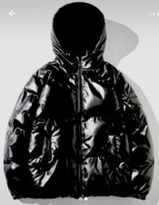 NEU Winddichte metallische Winter-Pufferjacke schwarz XL Navoli