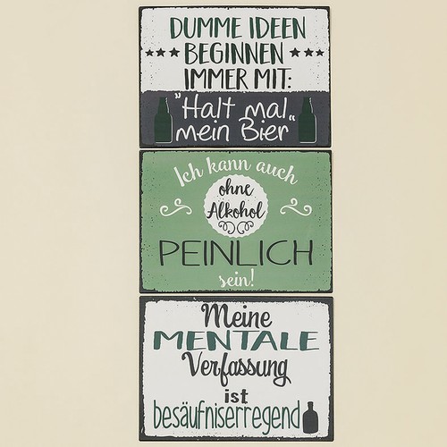 Schild alkohol mit witzigem - schild,