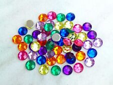 30x Strass Cabochons 8mm Acryl Klebeperle Facettiert FarbMIX Schmuck Basteln