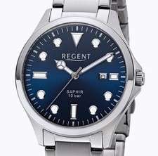 Sportliche Regent F-1454 Edelstahl Saphirglas 41 mm Herrenuhr 10 BAR WR UVP 99,-