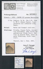 Schweiz 1900 - CH - Rayon III - Zst. Nr. 20e.1.01, scharze Raute, Prüfungsbefund