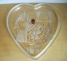 Walther Glas Herzschale Schale Herzform Gebäckschale Weihnachten Bär im Bett TOP