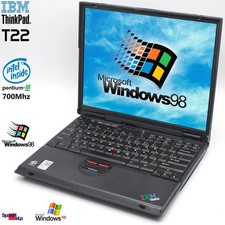 NOTEBOOK IBM THINKPAD T22 INTEL PENTIUM 3 700MHZ  LAPTOP WINDOWS WIN 98 LPT 20GB