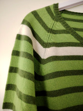 PUBLIK Damen Strickjacke Raglan kurz bunt gestreift Wollmischung Größe 36 S