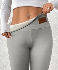 Thermofleece Leggings ,FASHION“, Gr. L, Thermohose , Hellgrau