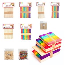 50-500 Stück | Holzstiele Holz Eisstiele Holzspatel Holzstäbchen zum Basteln