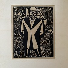 Frans MASEREEL: Orig.- Holzschnitt „Business- man“ 1920 Genius Expressionismus!