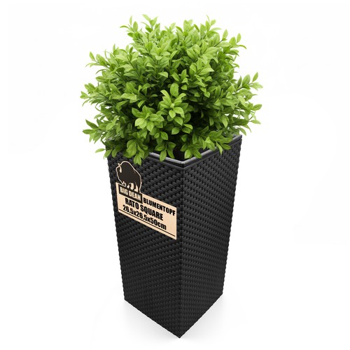 Blumentopf rattan optik - blumentopf, rattan-optik