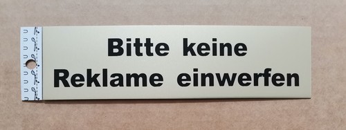 Bitte keine reklame - "bitte,