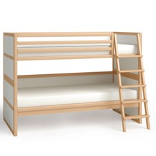 Etagenbett, Flötotto, Profilsystem, weiß / Buche,  inkl. Lattenroste