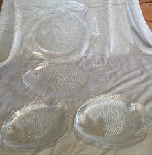 8 tlg. ARCOROC  France Glas Fischteller Fischplatte Fisch Teller Platte Platten