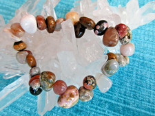 seltenes buntes Ozean- Jaspis Heilstein- Armband, Steingröße ca. 10 mm