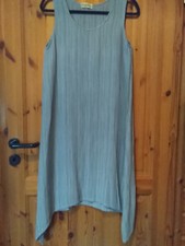 Träger-Kleid, Flaxxxs, Gr. 38, Graublau, Zipfellook, Viskose/Leinen