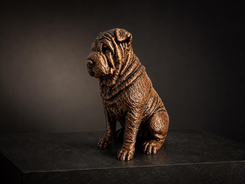 Shar pei hundefigur sitzend - shar-pei-hundefigur,