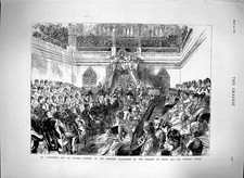 Original Old Antique Print