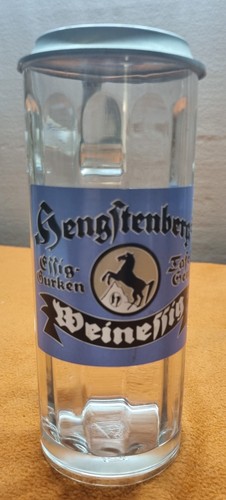 Reklame bierkrug glas zinn - bierkrug, glas-zinn