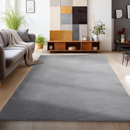 Kurzflor einfarbig teppich - einfarbig,