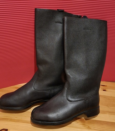 Ddr nva lederstiefel - lederstiefel, genarbtes