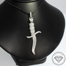 Wert 4250 € Brillant Anhänger Schwert (1,75 carat) 750 18 Karat Weiß Gold xxyy