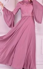 Abendkleid Kleid Abiye Festkleid Hochzeit Elbise Tesettür Altrosa Neu 42
