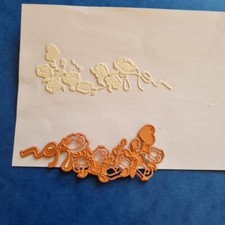 Prägeschablonen Stanzvorlage Stanzschablone Cutting Dies Ranke / Blumen mit Herz