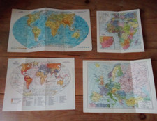 Historisches Kartenmaterial Landkarten Kontinente Welt Erdteile