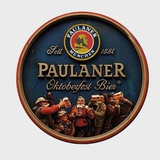Blechschild rund Paulaner Oktoberfest Bier Vintage Metallschild TEL2579