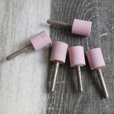 10 Stück Schleifstein 20,5mm Ø Schleifscheibe Schleifstift mit Stab Bohrmaschine