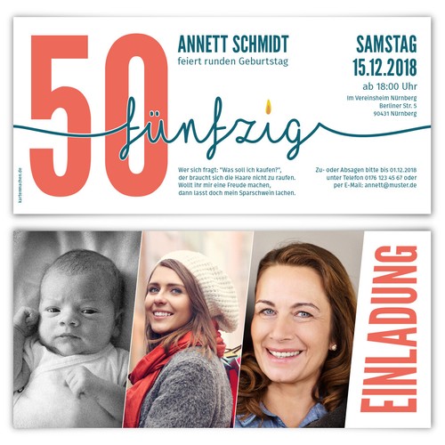 Einladung runder geburtstag - einladung,
