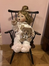 Ashton Drake Galleries 1999 9912 FA Süße Patti Archer Baby Puppe mit Teddy 36 cm