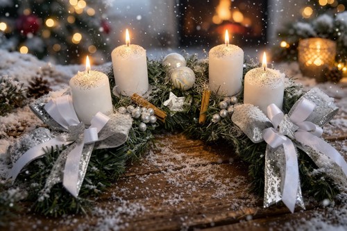 Adventskranz halbmond - adventskranz,