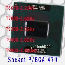 INTEL CORE 2 DUO T6670 T7800 T9300 T9600 T9900 Socket P/BGA 479 CPU PROCESSOR