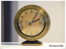 Vintage Atlanta WELTZEITUHR Tischuhr 60er Jahre Metall Gehäuse Messing Kaminuhr