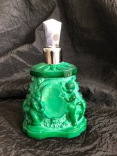 Art Deco Glas Flakon - Malachitglas - CURT SCHLEVOGT - Puttendekor - um 1935