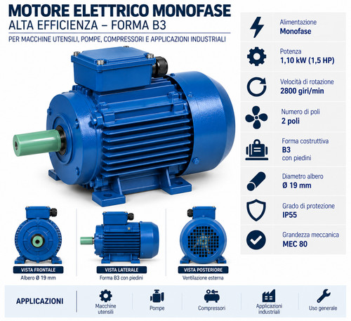Elektrischer einphasen motor - elektrischer, einphasen-motor