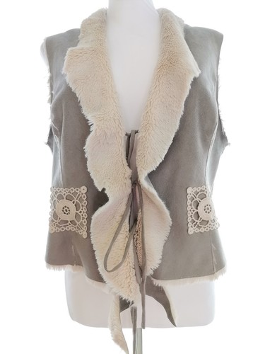 Boho vintage weste - vintage, creme