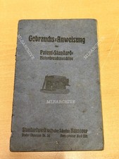 Schulze Patent Standard Motor Dreschmaschine Gebrauchsanweisung MK10