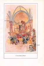 In einer Kirche zu Angres - Theodor Rocholl - 1915 - 1WK Militär ~16x24cm