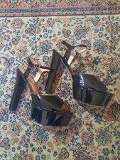 Sexy Plateau High Heels Sandaletten schwarz 45