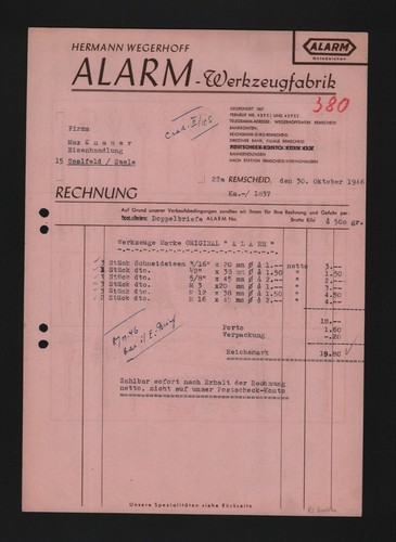 Remscheid rechnung 1946 - remscheid,,