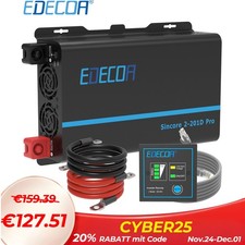 EDECOA Wandler 12V 230V 2000W Wechselrichter Reiner Sinus Inverter USB Typ C PRO
