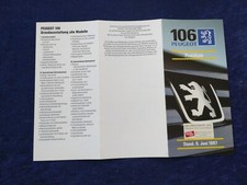 Peugeot 106 Preisliste 09.06.1997 AMS